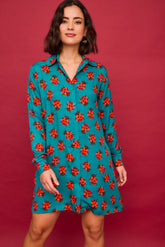 Kurzes Kleid mit Marienkäfer-Beerenmuster